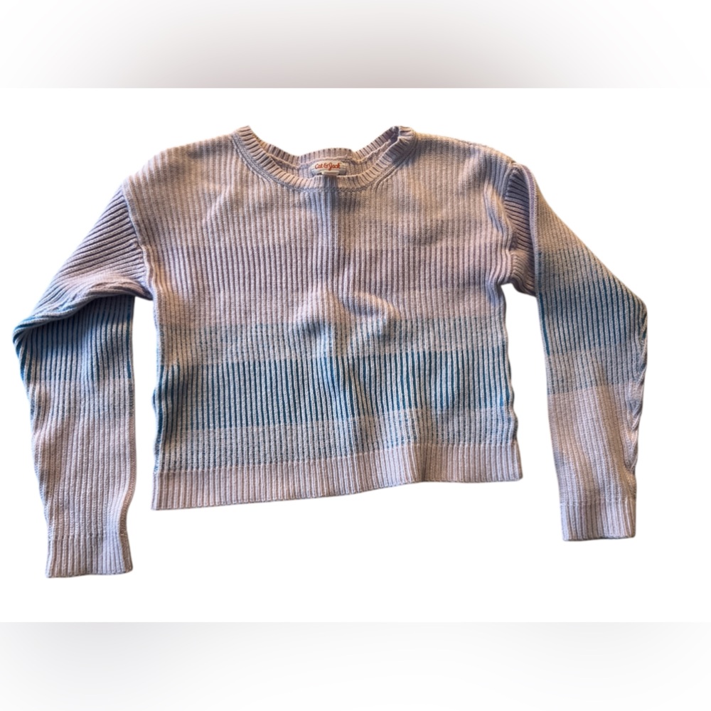 Cat & Jack Striped Crop Sweater Girls L(10/12)